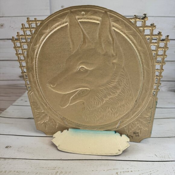 German Die Cut Embossed Lattice German Shepherd 3d Display Collectible Vintage - Picture 6 of 9